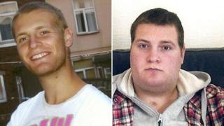 Dean Hutton before the assault (left) and after (right)