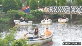 Boating lake at Springfields
