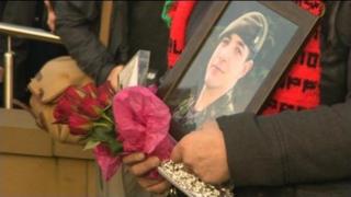 A family member at the memorial unveiling