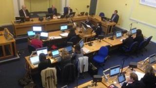 Aerial shot of HIA inquiry hearing