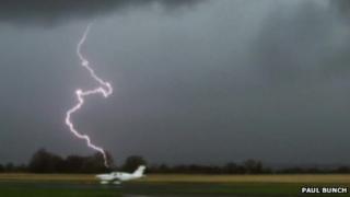 Lightning at Halfpenny Green airport