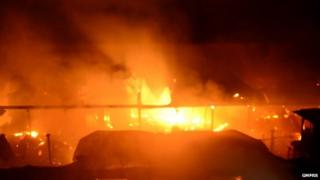 Fire at Turner and Newell mill