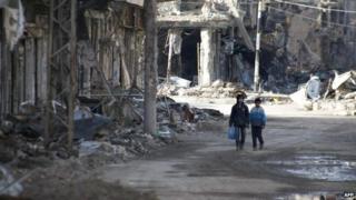 Children in Deir al-Zour, Syria (24 January 2014)