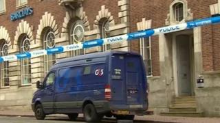 Security van outside bank