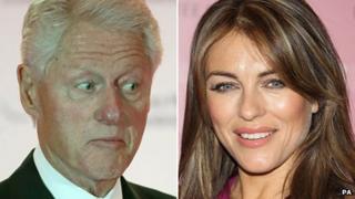 Composite image of Bill Clinton and Liz Hurley