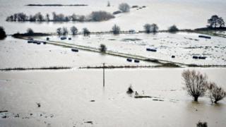 Flooded fields in Somerset
