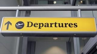 Departures sign