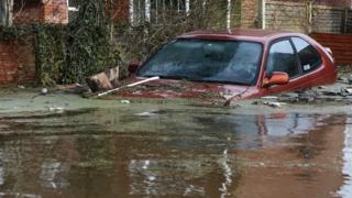 Car in floods