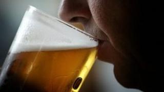 A man drinking