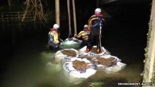 River Itchen sandbags