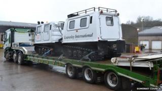 All-Terrain vehicle arrives in Somerset to help Oath residents stranded by rising floodwater