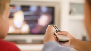 Children watching TV