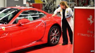 Ferrari's assembly line in Maranello, Italy
