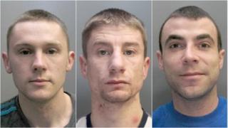 (De-i-chwith) Andrew Lee Hughes, Leon Pritchard a Paul Taylor