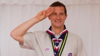 bear grylls scout scouts flood calls survival expert heroes chief rainbows tracing youngest caption copyright pa