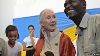 Primatologist Jane Goodall meets supporters at an event in Nairobi, Kenya, on 26 January.