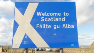 Welcome to Scotland sign