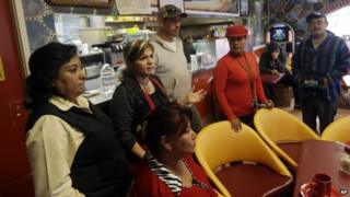 King City residents gather at Veronica Villa's restaurant to discuss an alleged police car theft ring 26 February 2014