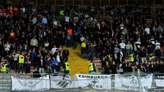 Many of the 800 Swansea City fans missed kick off in Italy following delays