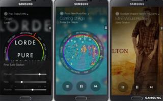 Photos showing Samsung's new service Milk Music