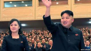 Kim Jong-un and his wife Ri Sol-ju