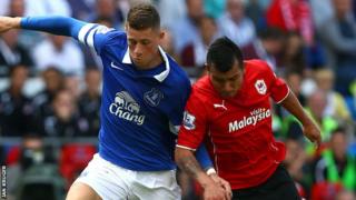 Everton's Ross Barkley and Cardiff's Gary Medel