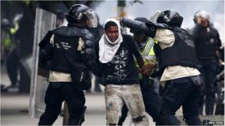 Protester arrested in Caracas, Venezuela