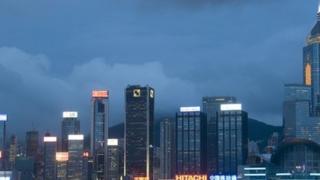 General night-time view of the Hong Kong cityscape