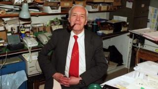 Tony Benn in his library in 2011