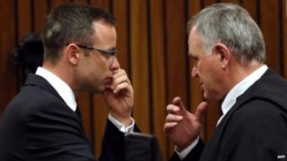 Oscar Pistorius (L) 19 March