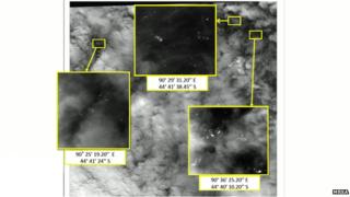 На снимках, предоставленных малазийским агентством дистанционного зондирования компанией Airbus, видно несколько объектов светлого цвета