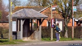 Bus stop by The Green near Grove by Steve Daniels
