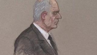 Artist's impression of Malcolm Fyfield in Swansea Crown Court