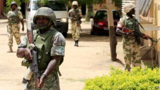 File photo of soldiers in Maiduguri (6 June 2013)