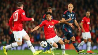 Manchester United play Bayern Munich in the Champions League