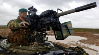 Live firing demo on Salisbury Plain