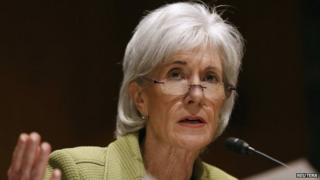 US Secretary of Health and Human Services Kathleen Sebelius answers a question before the Senate Finance Committee hearing on the President's budget proposal 10 April 2014