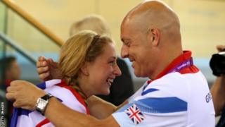 Sir Dave Brailsford congratulates Laura Trott