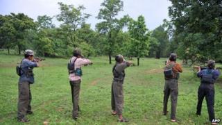 File picture of Maoist rebels in India, 8 July 2012