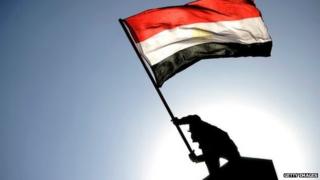 An Egyptian protester in Cairo's Tahrir Square