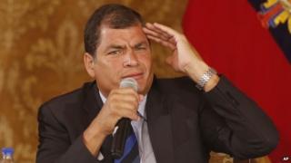 Ecuador's President Rafael Correa in a January 22, 2014, file photo.