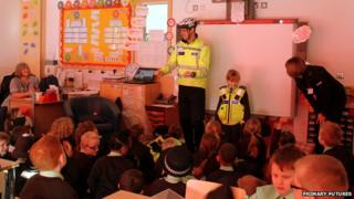 Emergency services visit classroom