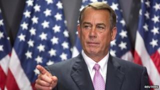 US House Speaker John Boehner appeared on Capitol Hill in Washington DC on 29 April 2014