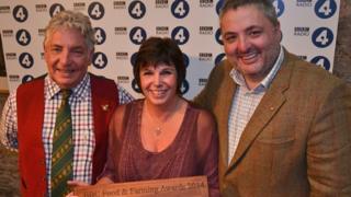 Jan Eldridge from Aberystwyth Farmers' Market with Richard Corrigan and Peter Gott