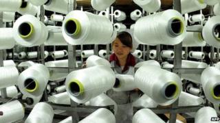 A worker in a factory in China