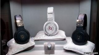 Beats headphones on display