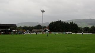 Maes-y-dre ground of Welshpool Football Club.