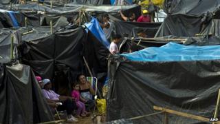 Tents at the Copa do Povo 'flash favela' in eastern Sao Paulo, Brazil.