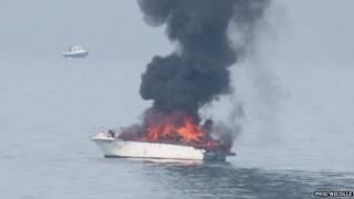 Burning cruiser (Pic: Phil Nicolle)