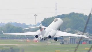 Sentinel takes off from RAF Waddington on Sunday morning